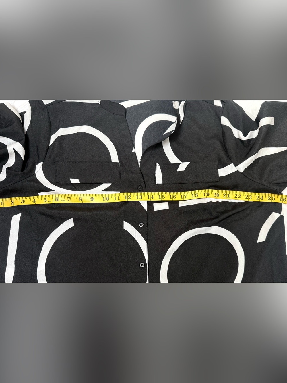 Calvin Klein Black and White Graphic Button-Down Shirt - Picture 3 of 3